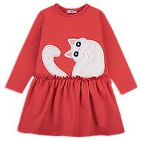 Платье детское красивое для девочки с кошкой GABBI PL-20-1-1 Коралловый на рост 104 (12012)