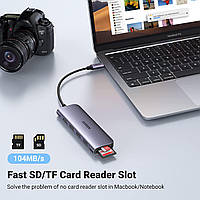 Багатопортовий адаптер-концентратор UGREEN 6-in-1 Хаб USB Ugreen USB-C Hub 6-in-1 Multifunctional HUB UGREEN, фото 8