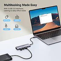 Багатопортовий адаптер-концентратор UGREEN 6-in-1 Хаб USB Ugreen USB-C Hub 6-in-1 Multifunctional HUB UGREEN, фото 3