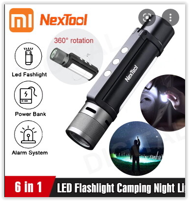 Ліхтарик Xiaomi NexTool 6 в 1 + Power Bank
