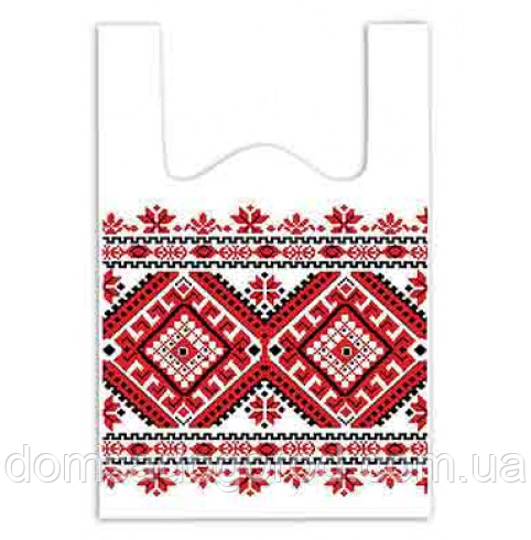 Пакет майка Вишиванка 30х50 см 50 шт