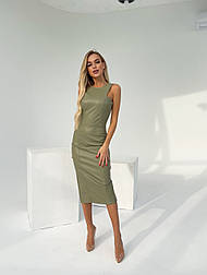 Трендова сукня Джулі з еко-шкіри довжини міді