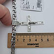 Комплект! Срібний ланцюжок плетіння бісмарк з хрестиком срібло 925 проби чорнене, фото 4