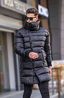 Куртка зимова довга чорна чоловіча Київ