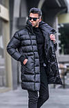Куртка зимова довга чорна чоловіча Київ, фото 2