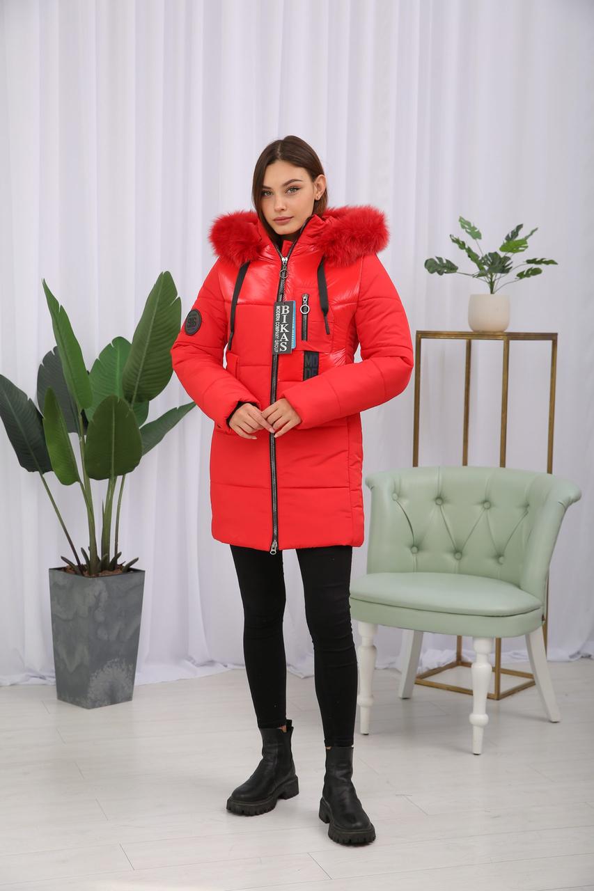 Зимова фабрична жіноча коротка куртка з манжетами., фото 1