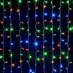Гірлянда штора-водоспад 320 LED 3х3 м RV-31 прозорий шнур із перехідником різнокольорова, фото 3