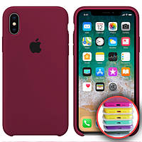 Чохол бампер силіконовий для Apple iPhone XR Айфон ХР айфон Silicone Case Full Колір Бордовий (plum)
