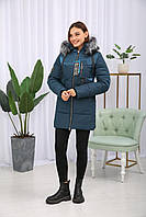 Коротка фабрична зимова жіноча куртка з манжетами. Безкоштовна доставка