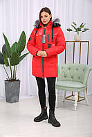 Женская фабричная зимняя короткая куртка с манжетами. Бесплатная доставка