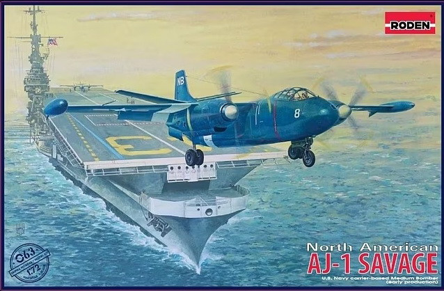 Пластикова модель 1/72 Roden 063 NАмериканський палубний бомбардувальник AJ-1 Savage, фото 1