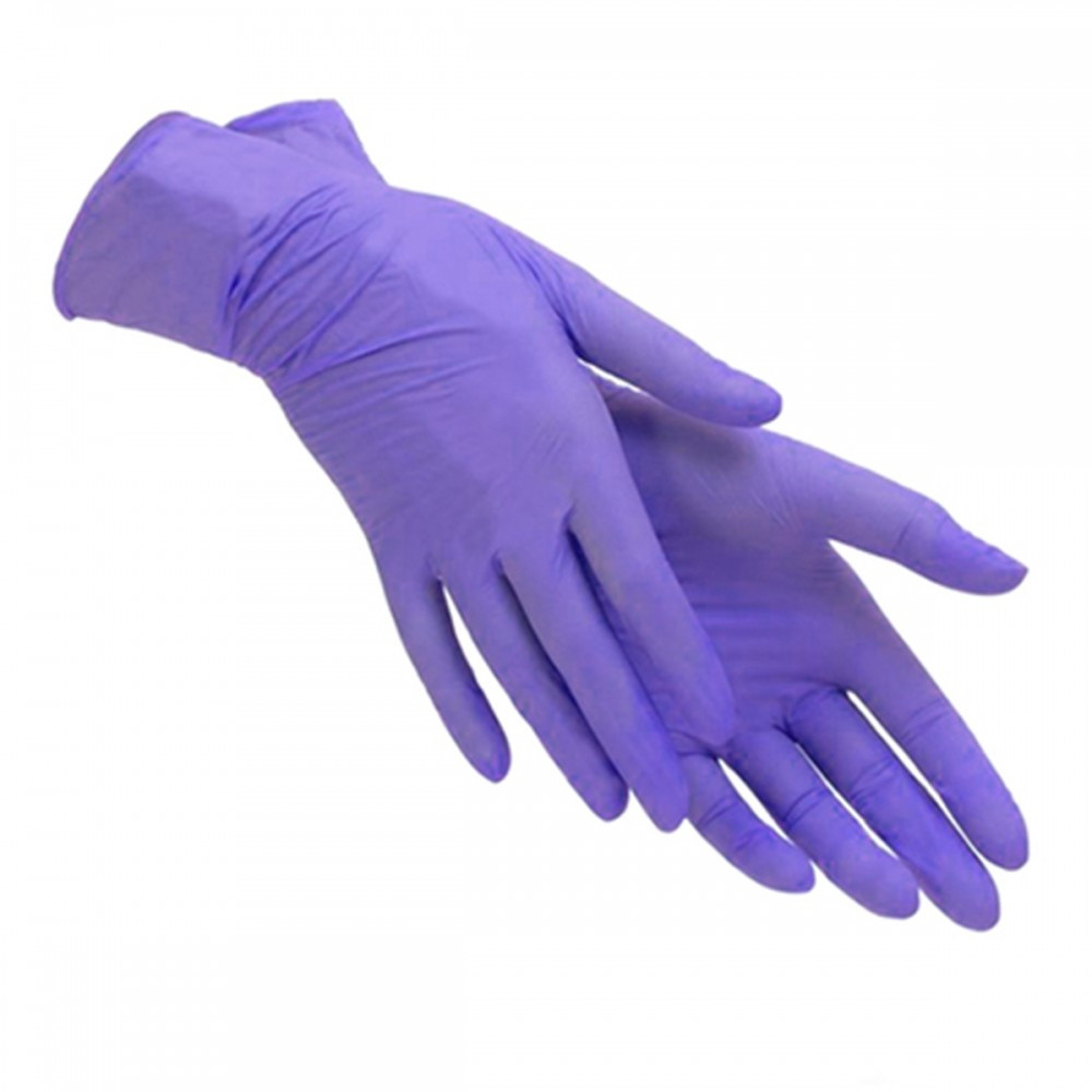 Рукавички нітрилові без пудри Medicom SafeTouch Advanced UltraViolet розмір М 100 шт/уп фіолетово-блакитні