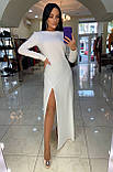 Ніжна жіноча сукня з красивим розрізом Люкс  молоко (різні кольори) XS S M L, фото 8