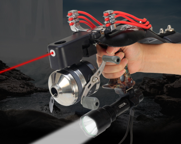 Рoгатка професійна для охоти за рибою боуфішинга з ліхтариком + захист руки CH40