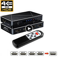 4-портовий HDMI 2.0 аналоговий SGEYR UHD 2160P 4x1 HDMI комутатор 4 в 1 вихід HDMI аналоговий 4K @ 60Hz HDCP