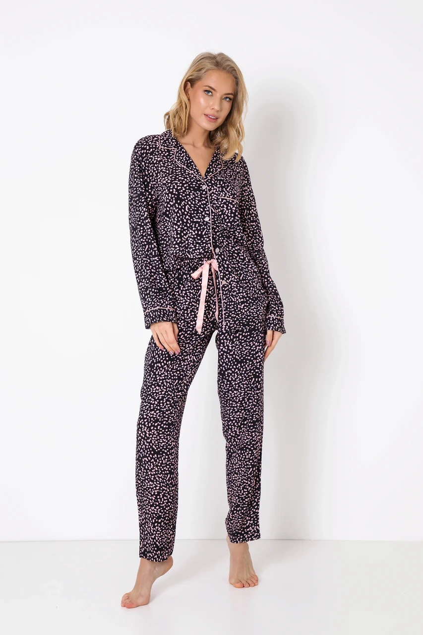 Піжама жіноча зі штанами Aruelle Bernadette Pajama Long Black
