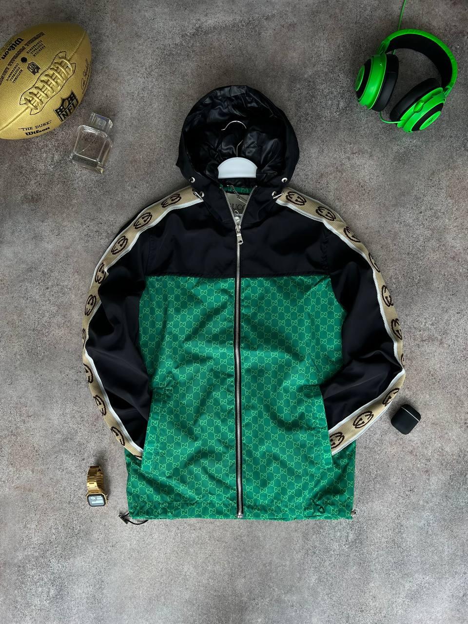 Чоловіча куртка вітровка Gucci M1147 зелена S