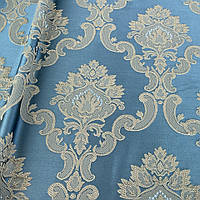 Ткань для штор синего цвета в классическом стиле