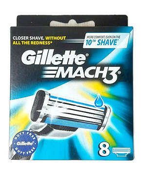 Змінні касети для бритви Mach 3 Gillette 8 шт. Жилет Мак 3