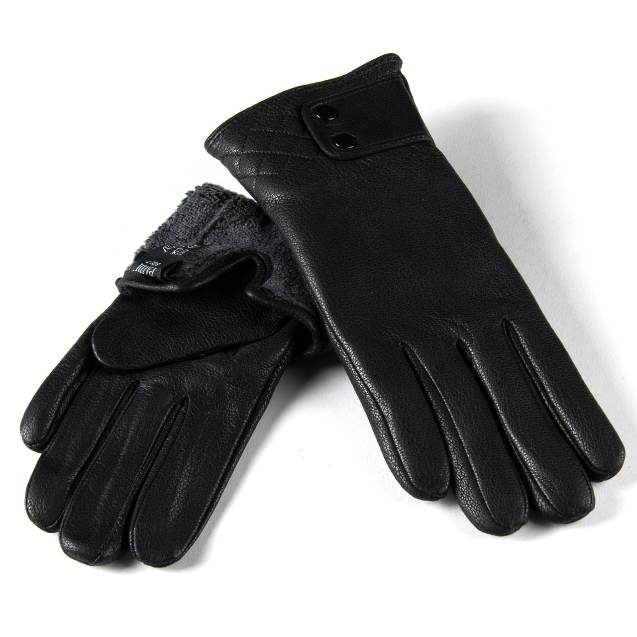 Рукавичка жіноча шкіра-олень 208-8 black махра. Жіночі шкіряні рукавички гуртом., фото 1