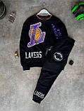 Чоловічий спортивний костюм M1154 чорний, фото 5