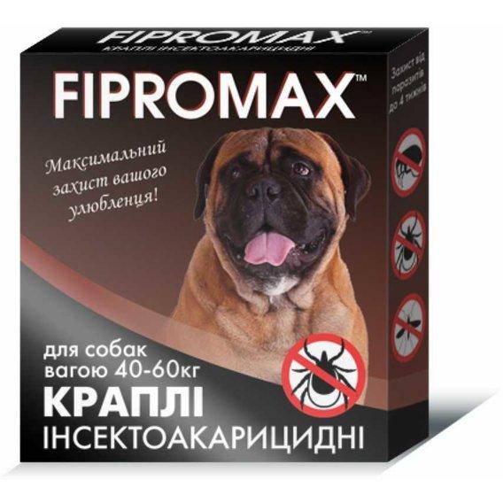 Фото - Ліки й вітаміни FIPROMAX Капли от блох и клещей для крупных собак весом 40-60 кг 2 пипетки