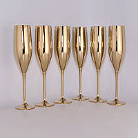 Набор бокалов для шампанского Bohemia Sitta (Stella) 240 мл золото 1SF60/240