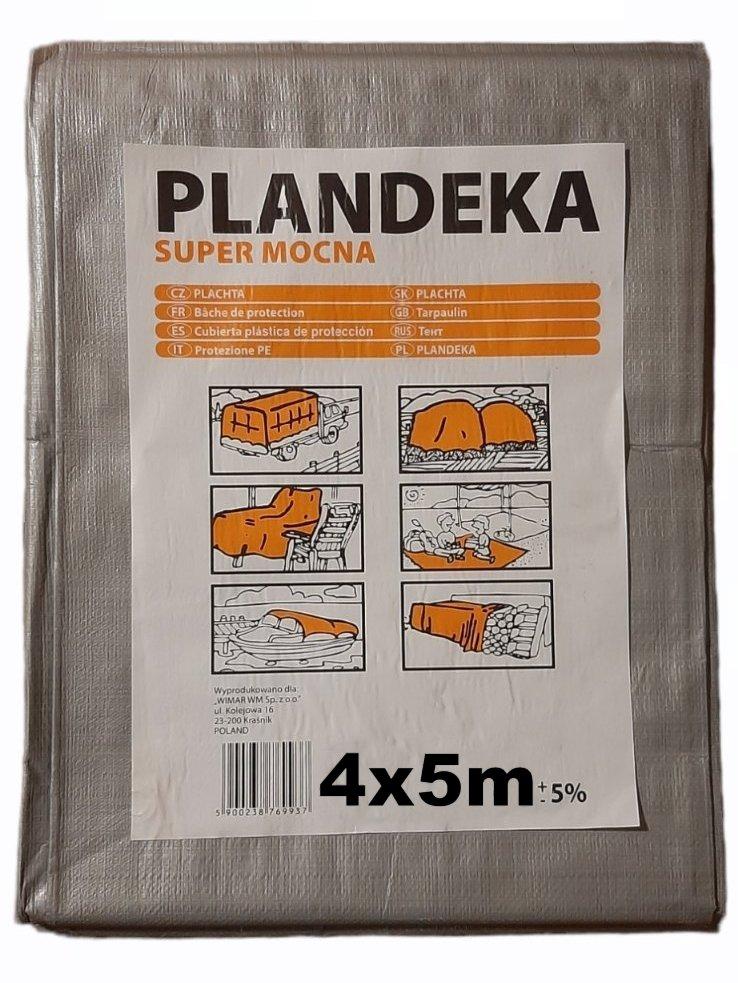 Тент Пландека Тарпаулін 4x5м Super Mocna захисний (160г/м2) (Wimar) Польща з люверсами