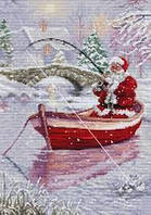 BU5014 Дед Мороз на рыбалке. Luca-S. Набор для вышивки крестиком