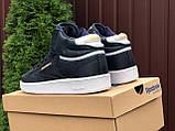 Чоловічі кросівки Reebok Club C 85 Face шкіряні стильні молодіжні темно-сині, фото 5