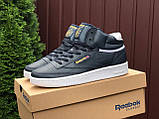 Чоловічі кросівки Reebok Club C 85 Face шкіряні стильні молодіжні темно-сині, фото 3