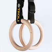 Деревянные гимнастические кольца со стропами (пара 2шт) — профессиональные спортивные кольца | Гімнастичні