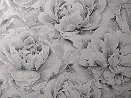 Шпалери флізелінові "Рози" для вітальні, спальні, сірі 1,06*10 м