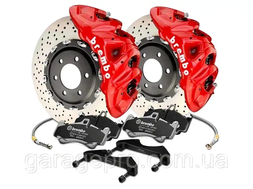 Посилена задня гальмівна система BREMBO GT для Toyota Land Cruiser 200 (червоний супорт/перфорована)