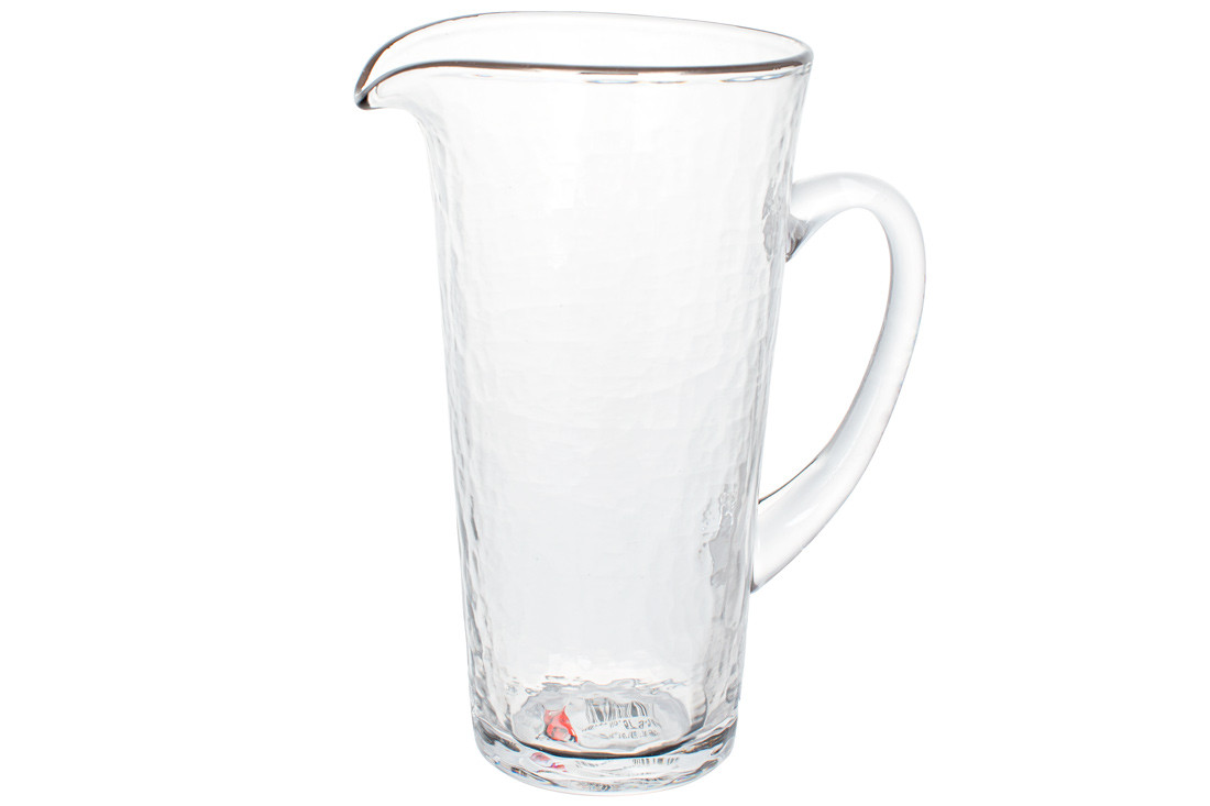 Глечик Donna з рельєфного прозорого скла зі срібною облямівкою 1500 мл, 13*8.2*24.3 см. (579-253)