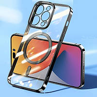 Прозорий чохол Magsafe Baseus Glitter Magnetic для iPhone 14 Pro Max + захисне скло