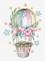 B7007 Воздушный шар Набор для вышивания нитками Luca-S Цветы Композиция с цветами