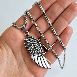 Чоловіча срібна підвіска, металевий ланцюжок на шию, кулон з нержавіючої сталі