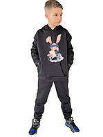 Новогодний спортивный костюм на флисе "Черный Водяной Кролик" 98-164 см
