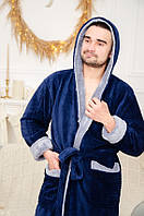 Мужской длинный махровый халат с капюшоном М L, XL, XXL,XXXL