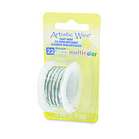 Дріт Artistic Wire, калібр 22/0,64 мм, Silver, Black, Green,  5,5 м