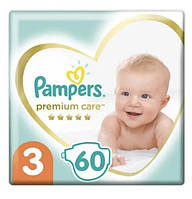 Підгузники Pampers premium care 3 (6-10 кг) на 60 шт