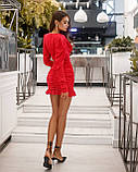 Жіноча міні-сукня зі стильним драпіруванням Люкс малина (різні кольори) XS S M L, фото 2