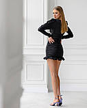 Жіночи міні-сукня зі стильним драпіруванням Люкс чорна (різні кольори) XS S M L, фото 8