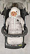 Зимовий дитячий комбінезон-трансформер 3в1 для новонародженного на овчині: курточка конверт для ніг напівкомбінезон, фото 3
