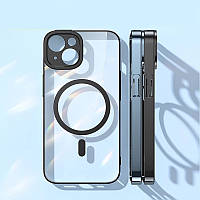 Прозорий чохол Magsafe Baseus Glitter Magnetic для iPhone 14 (захисне скло в комплекті)