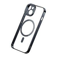 Прозорий чохол Magsafe Baseus Glitter Magnetic для iPhone 14 Plus (захисне скло в комплекті)