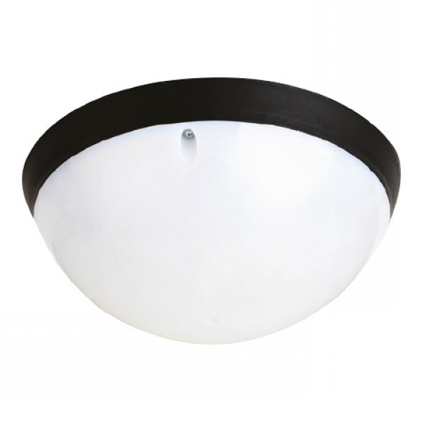 Настінно-стельовий світильник світлодіодний вологозахищений (20W, 6400К, IP54, пластик, основа чорна) Акуа LED