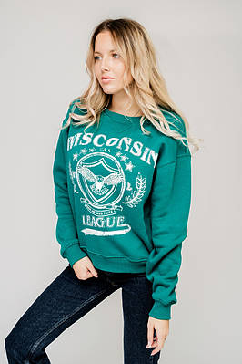 Свитшот з написом зелений,жіночий світшот 4456 (2000000086460)