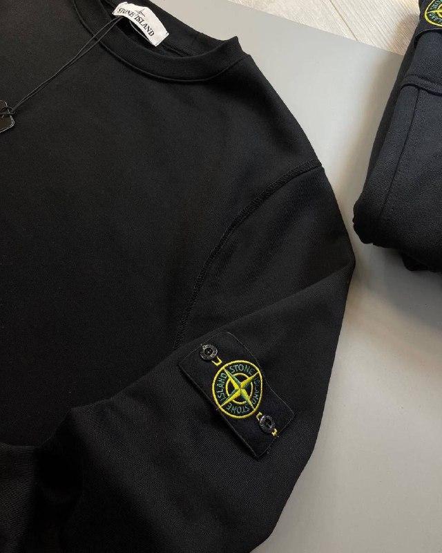 Мужской брендовый свитшот Stone Island черный / стильная толстовка Стон Айленд черная - фото 4 - id-p1684308918